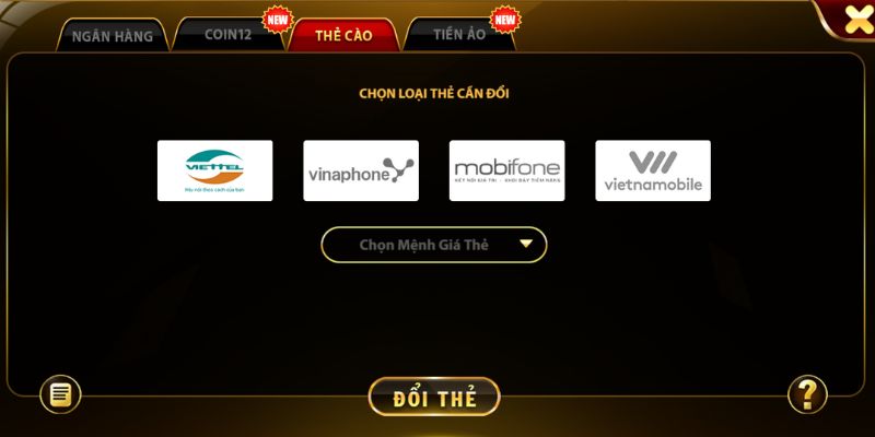 Rút tiền từ 7club đơn giản qua thẻ cào điện thoại