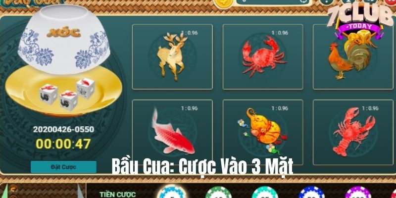 Cược vào 3 mặt lắc ra khác nhau